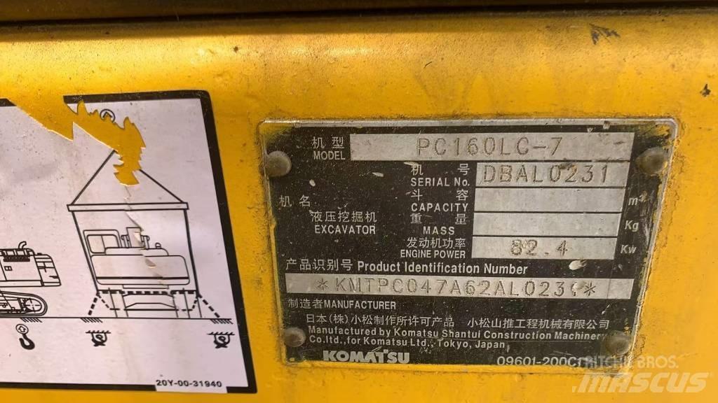 Komatsu PC 160 LC-7 Crawler excavators