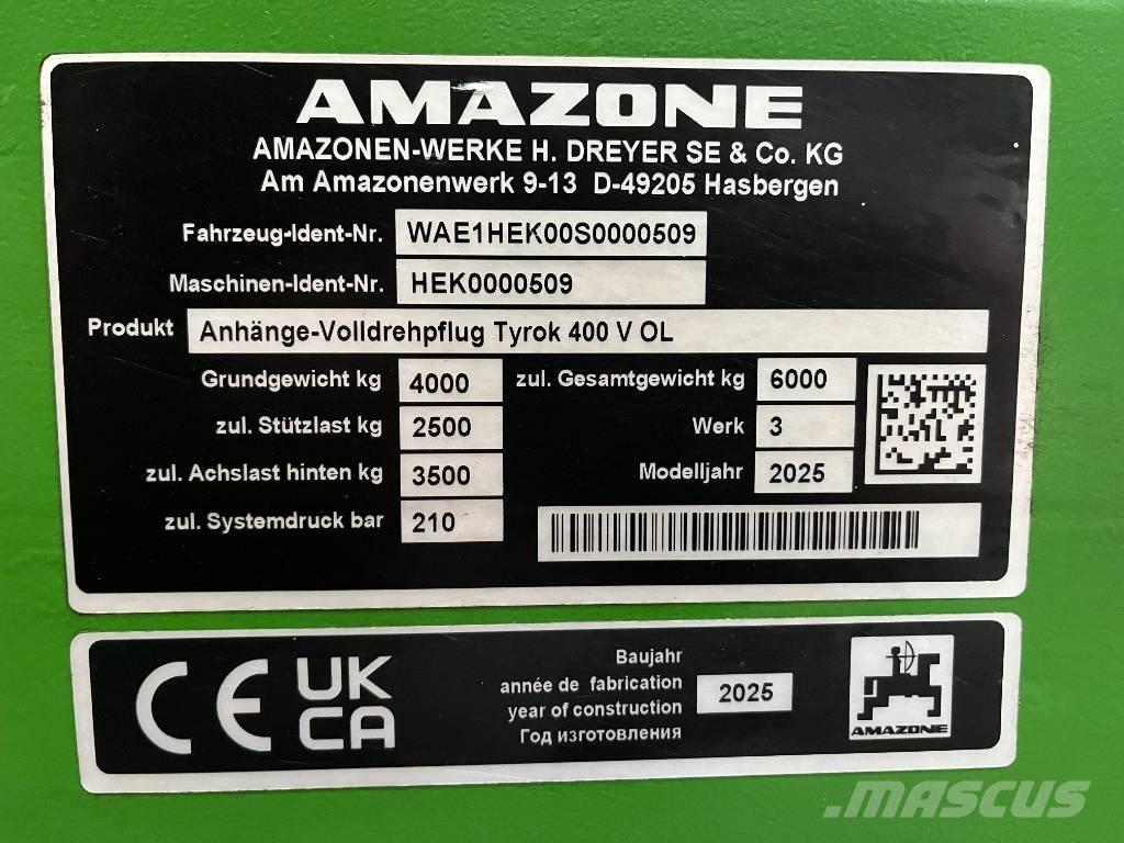 Amazone Tyrok 400 VS Reversible ploughs