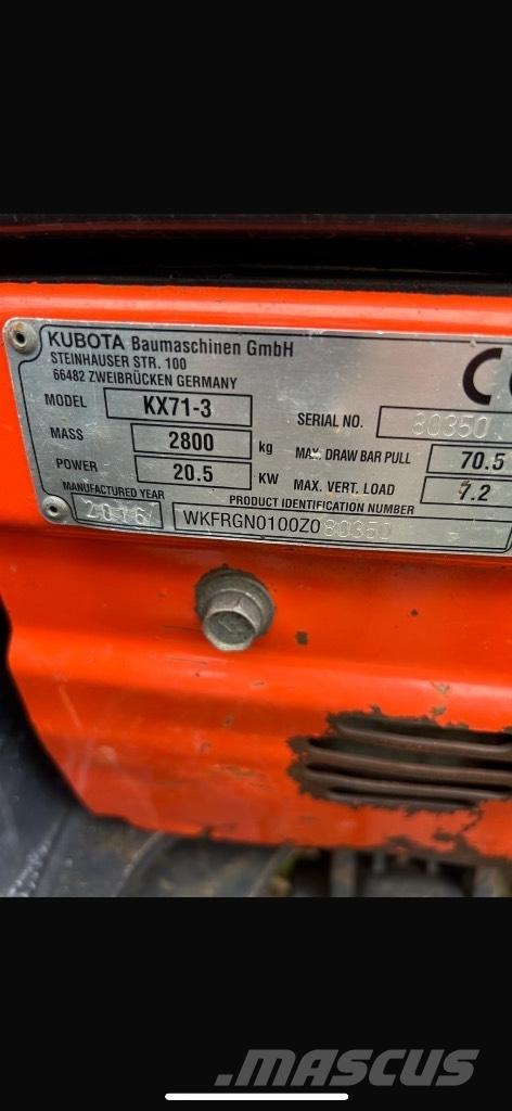Kubota KX 71-3 Mini excavators < 7t
