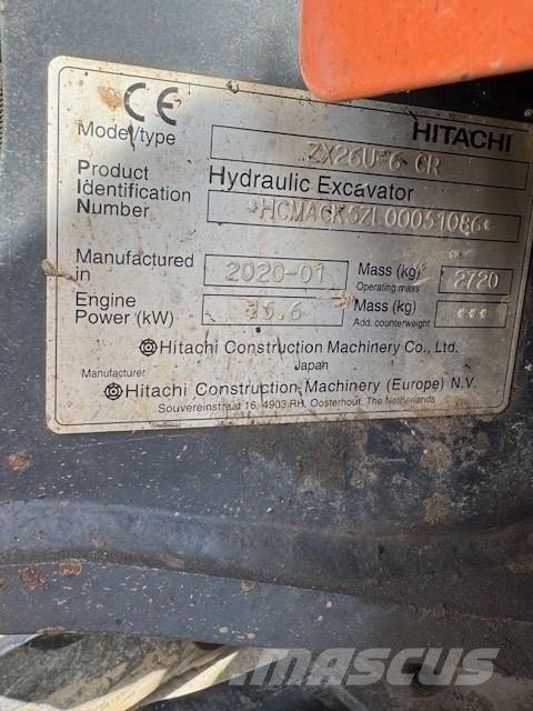 Hitachi ZX 26 U-6 CR Mini excavators < 7t