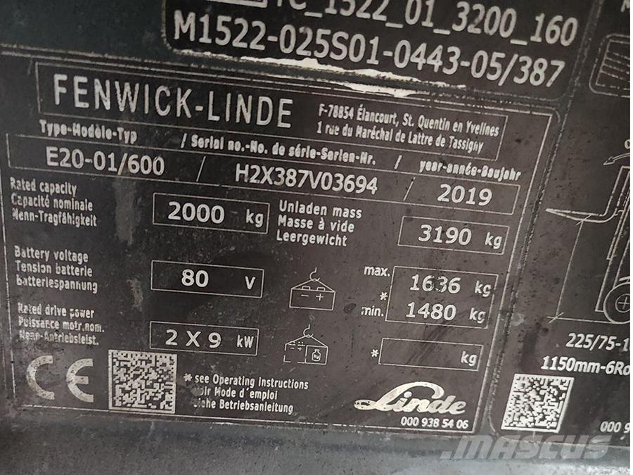 Linde E20-01/600 Electric forklift trucks