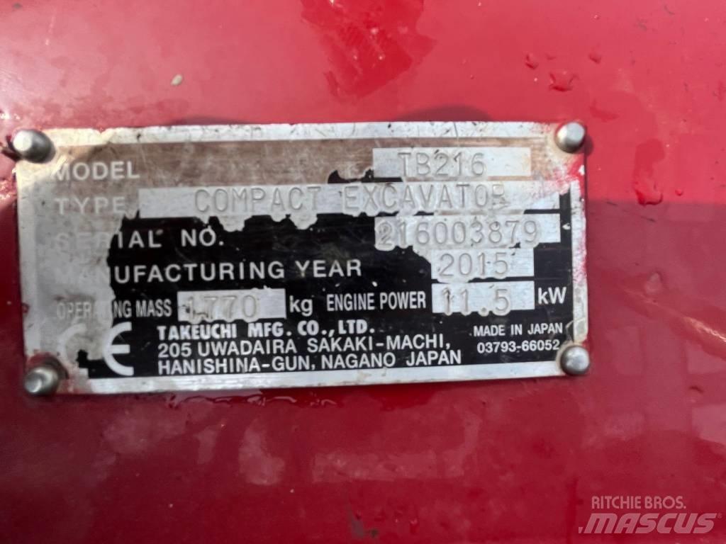 Takeuchi TB 216 Mini excavators < 7t