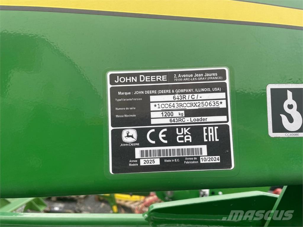 John Deere 643R FEL`s
