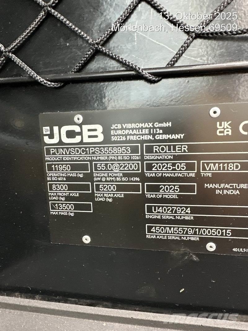 JCB VM118D Rollers