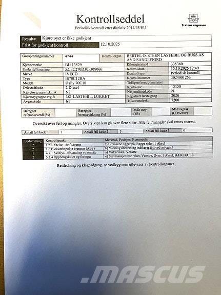 Iveco DAILY 70C18 Van Body Trucks