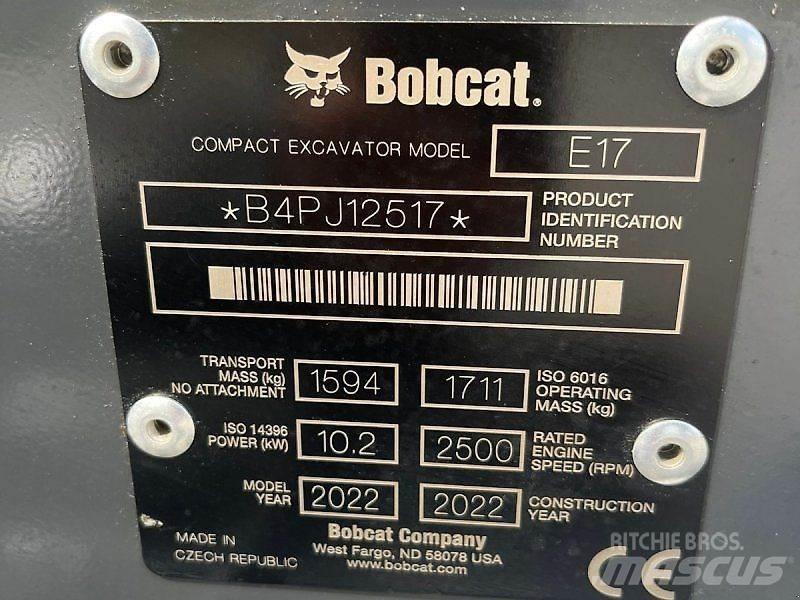 Bobcat E17 Mini excavators < 7t