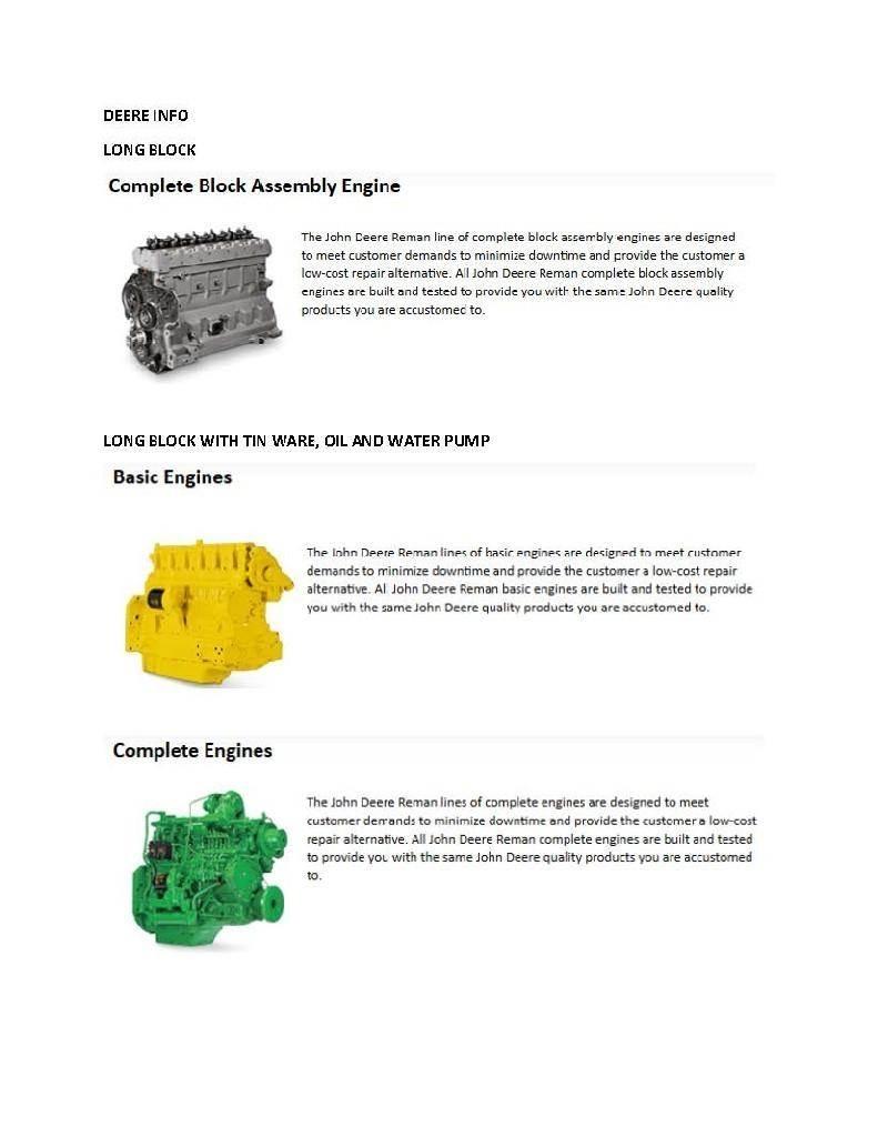 John Deere 6090HF485 Engines