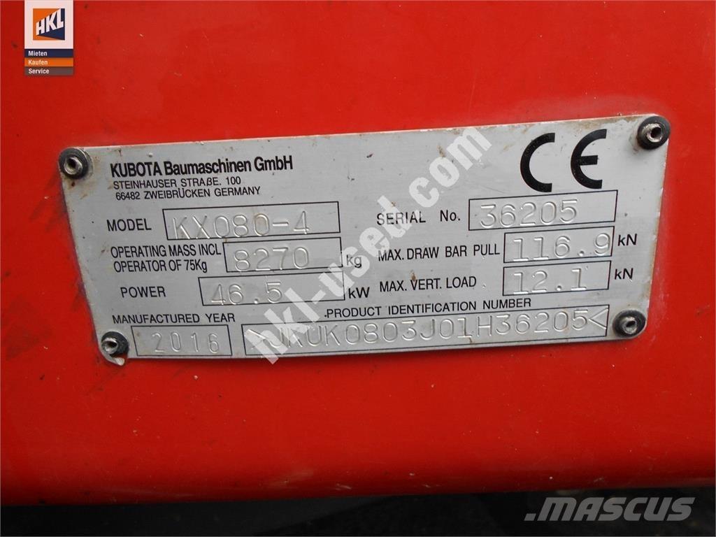 Kubota KX 080-4 Mini excavators < 7t