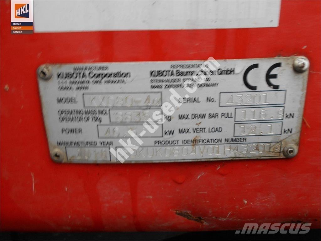 Kubota KX 080-4 Mini excavators < 7t