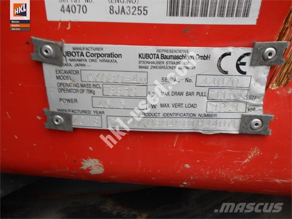 Kubota KX 080-4 Mini excavators < 7t