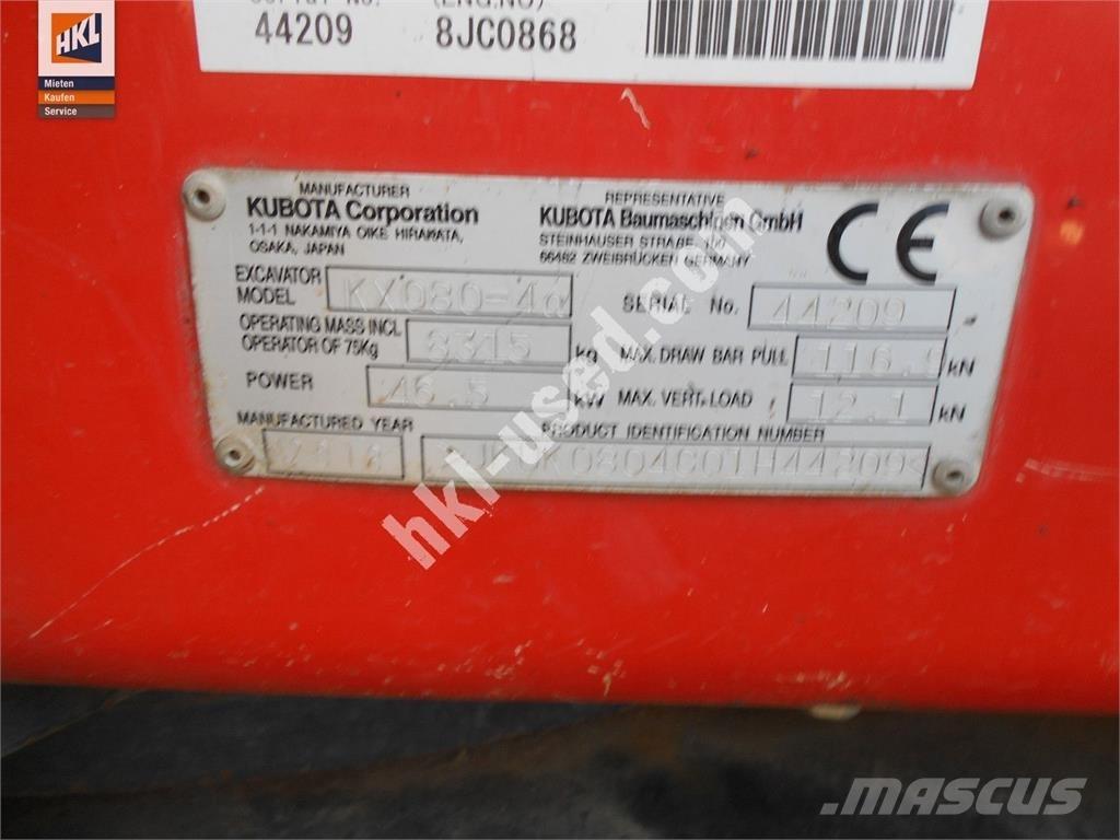 Kubota KX 080-4 Mini excavators < 7t
