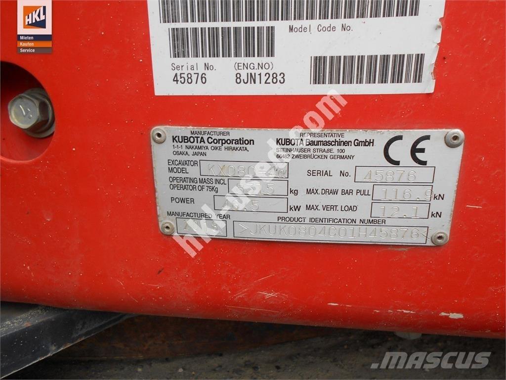Kubota KX 080-4 Mini excavators < 7t