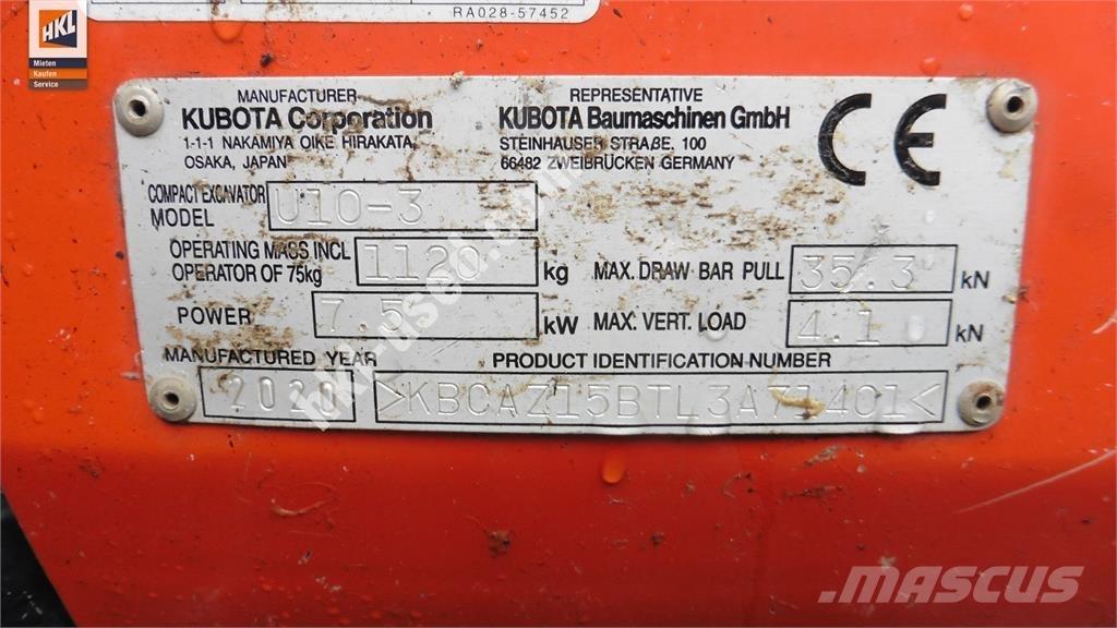 Kubota U 10-3 Mini excavators < 7t