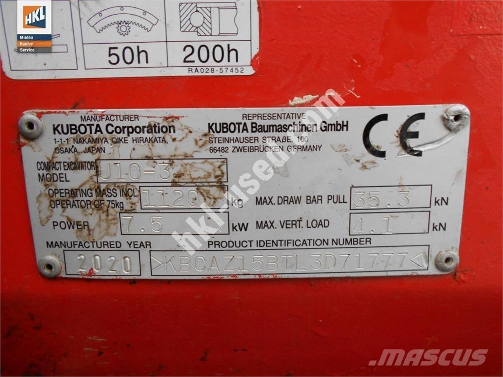 Kubota U 10-3 Mini excavators < 7t
