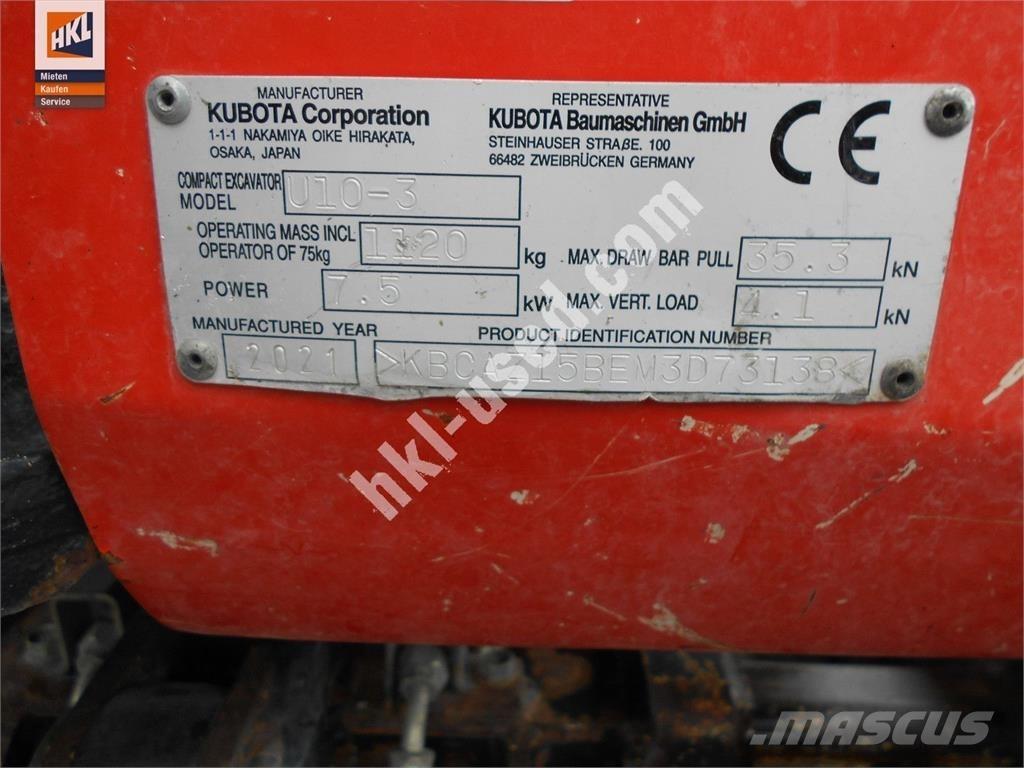 Kubota U 10-3 Mini excavators < 7t