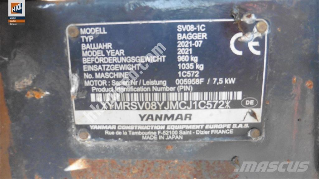 Yanmar SV 08-1C Mini excavators < 7t