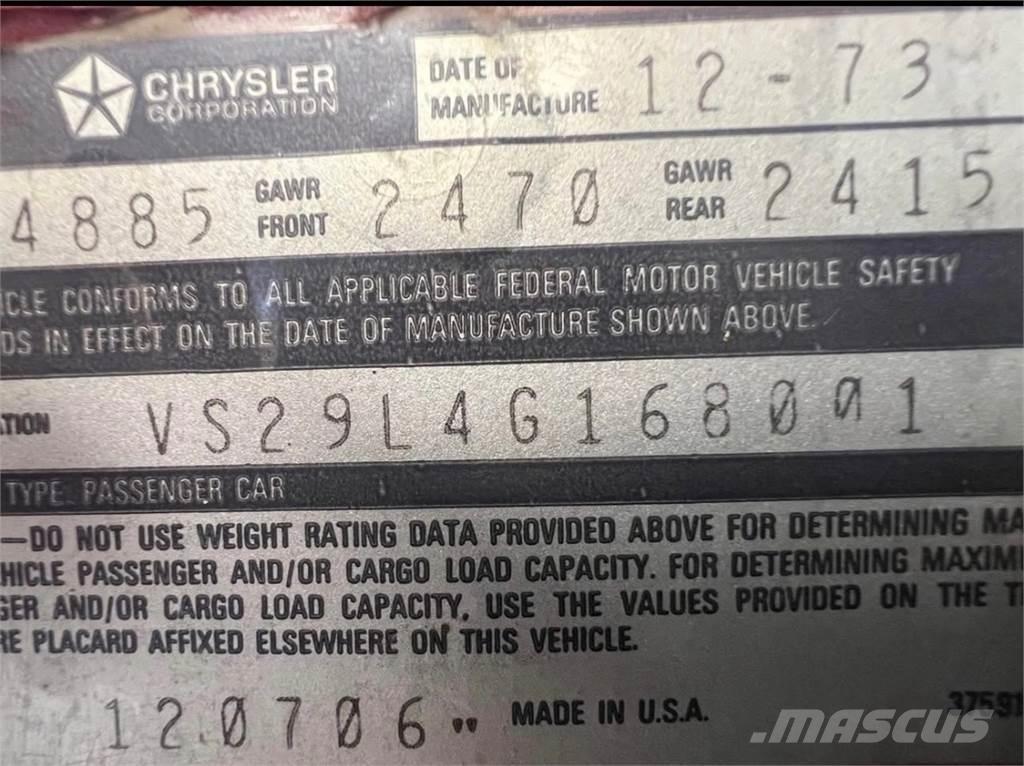 Plymouth Duster Other components