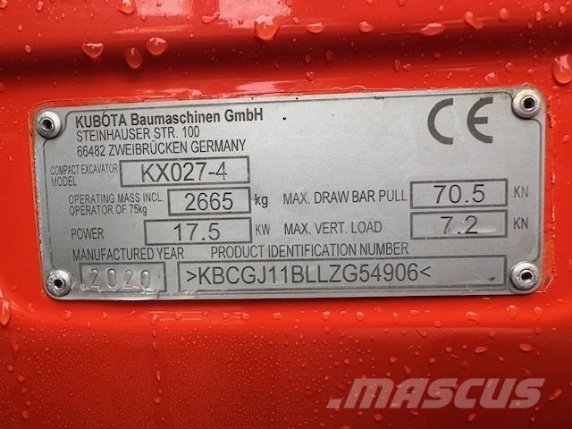 Kubota KX027-4 Midi excavators  7t - 12t