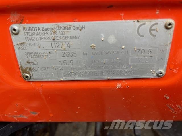 Kubota U27-4 Midi excavators  7t - 12t