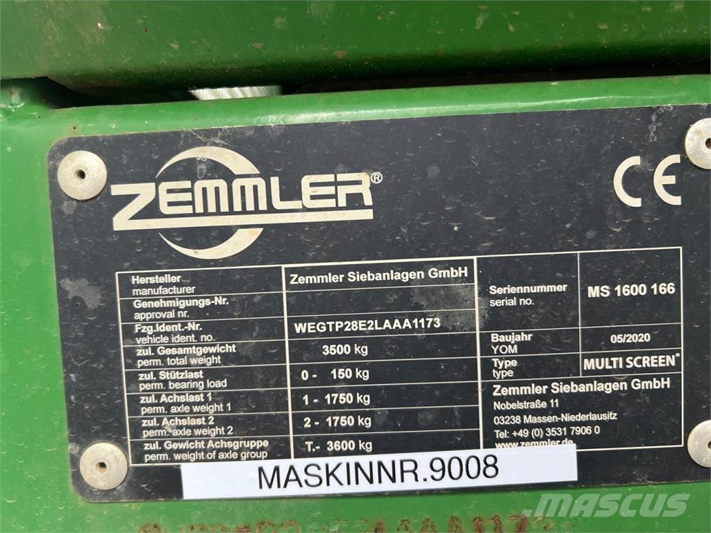 Zemmler MS1600 Sorting Equipment