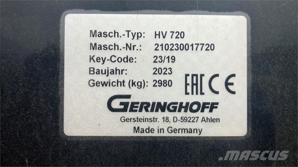 Geringhoff HV 720 Combine harvester spares & accessories