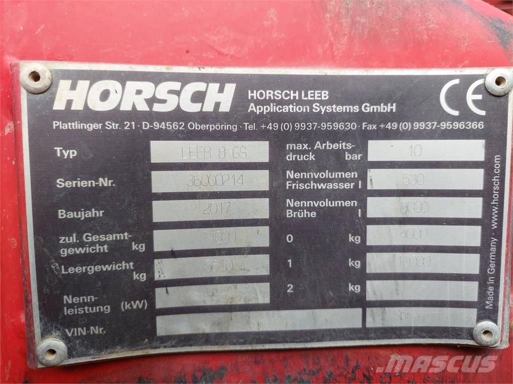 Horsch Leeb 8GS Trailed sprayers