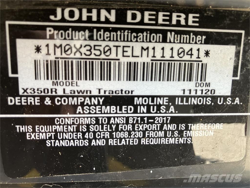John Deere X 350R Other groundscare machines