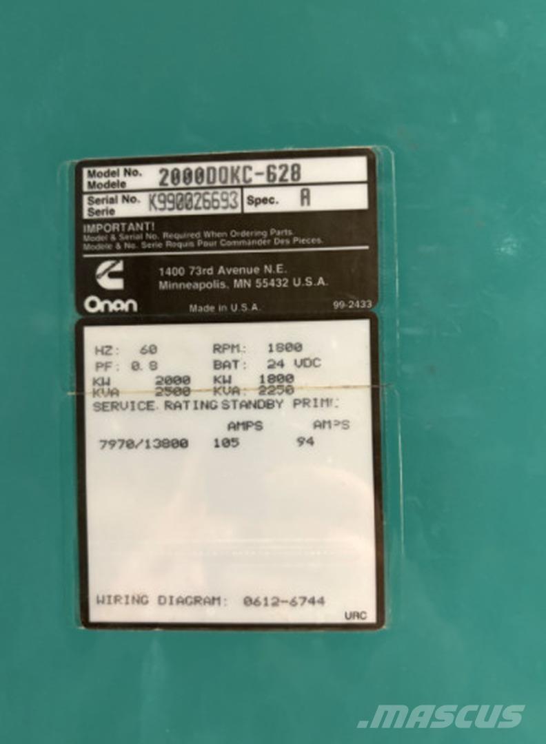 Cummins 2000DQKC-628 Diesel Generators