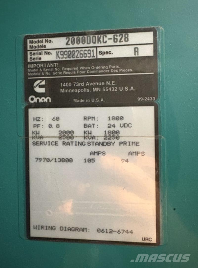 Cummins 2000DQKC-628 Diesel Generators