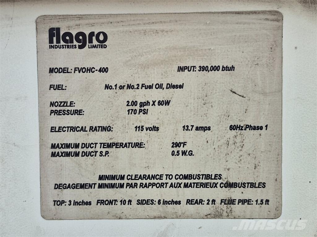 Flagro FVOHC-400 Heating and thawing equipment
