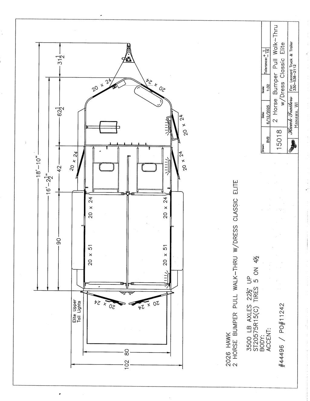 Hawk 132E Livestock carrying trailers