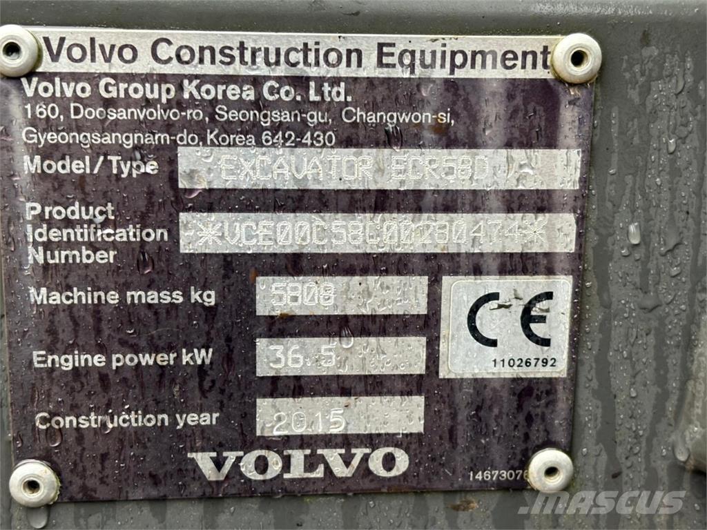 Volvo ECR 58 D Mini excavators < 7t