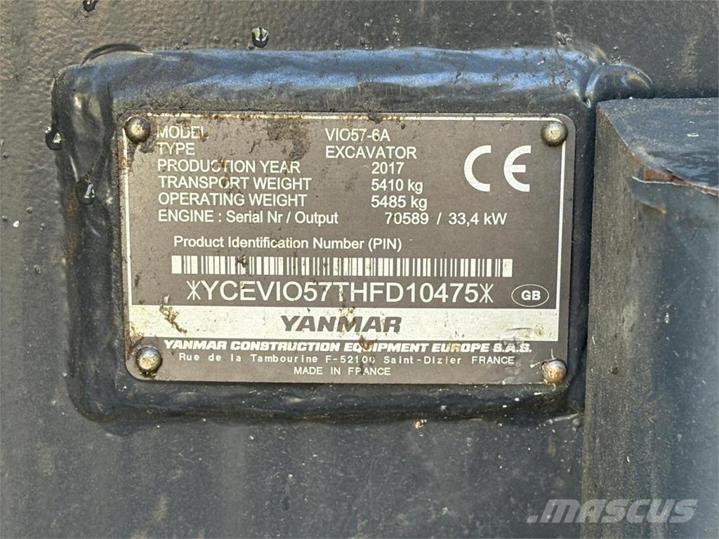 Yanmar VIO 57-6A Mini excavators < 7t