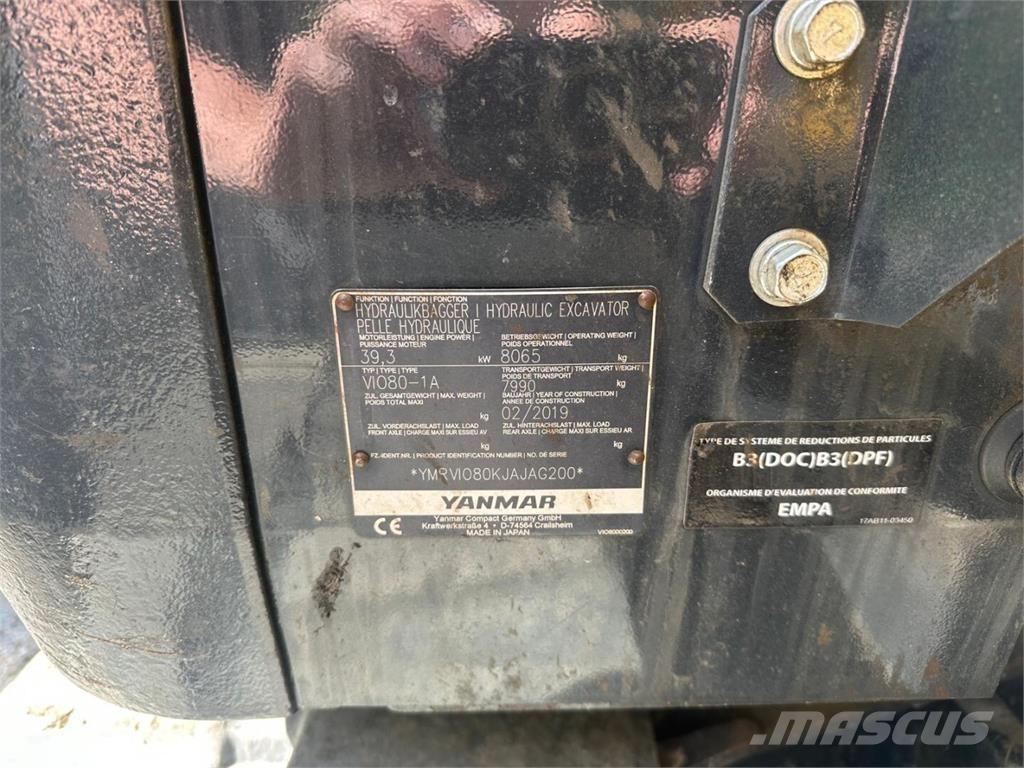 Yanmar Vio 80-1A Midi excavators  7t - 12t