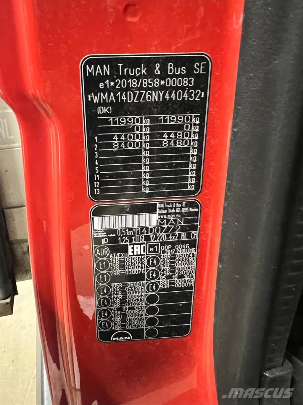 MAN TGL 12-220 BL Tautliner/curtainside trucks