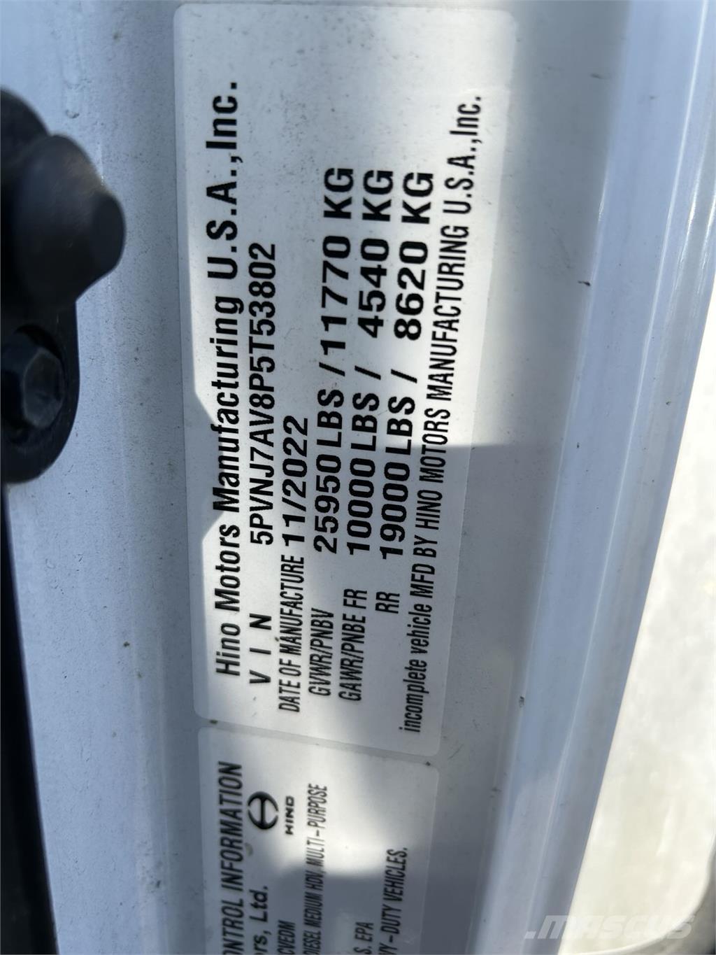 Hino L6 Van Body Trucks