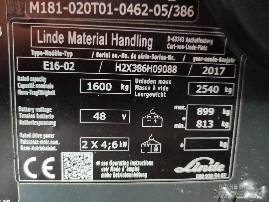 Linde E16-02-386 Electric forklift trucks