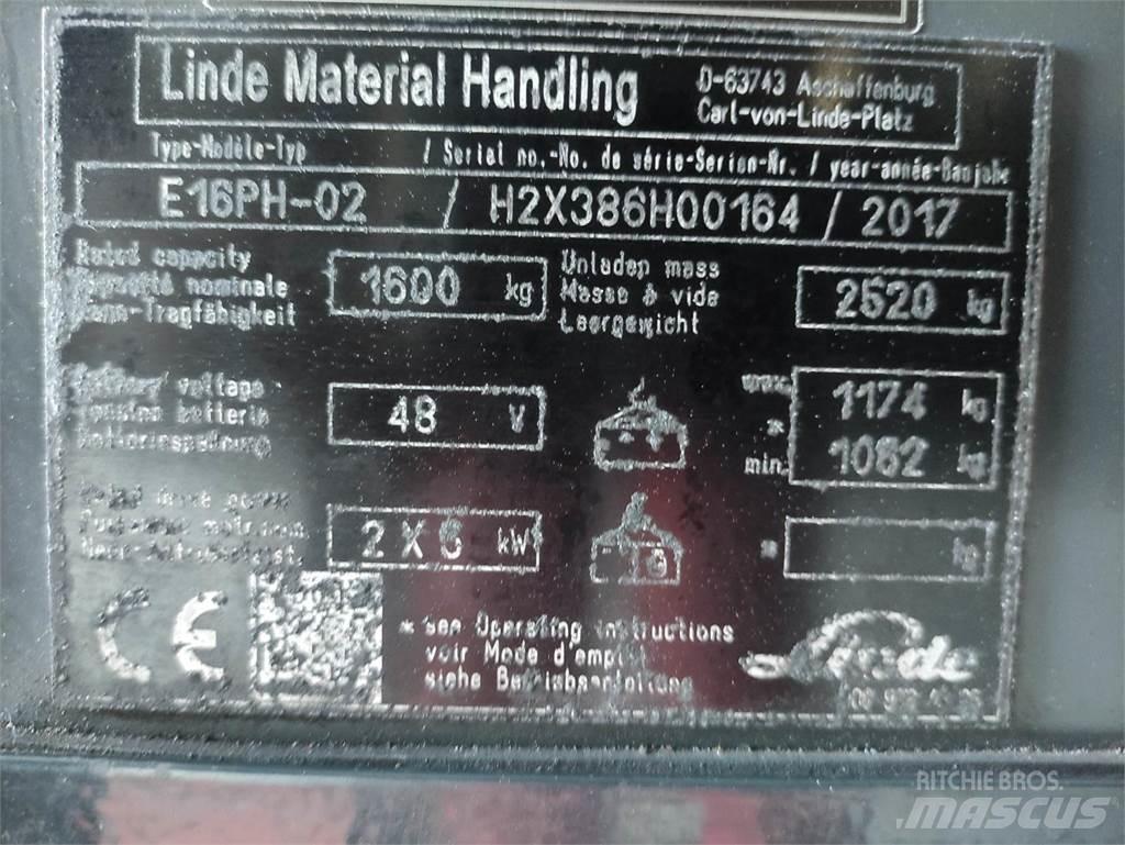 Linde E16PH-02-386 EVO Electric forklift trucks