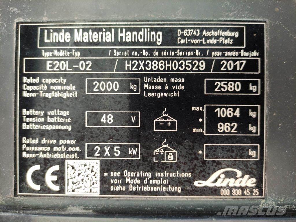 Linde E20L-02-386 Electric forklift trucks