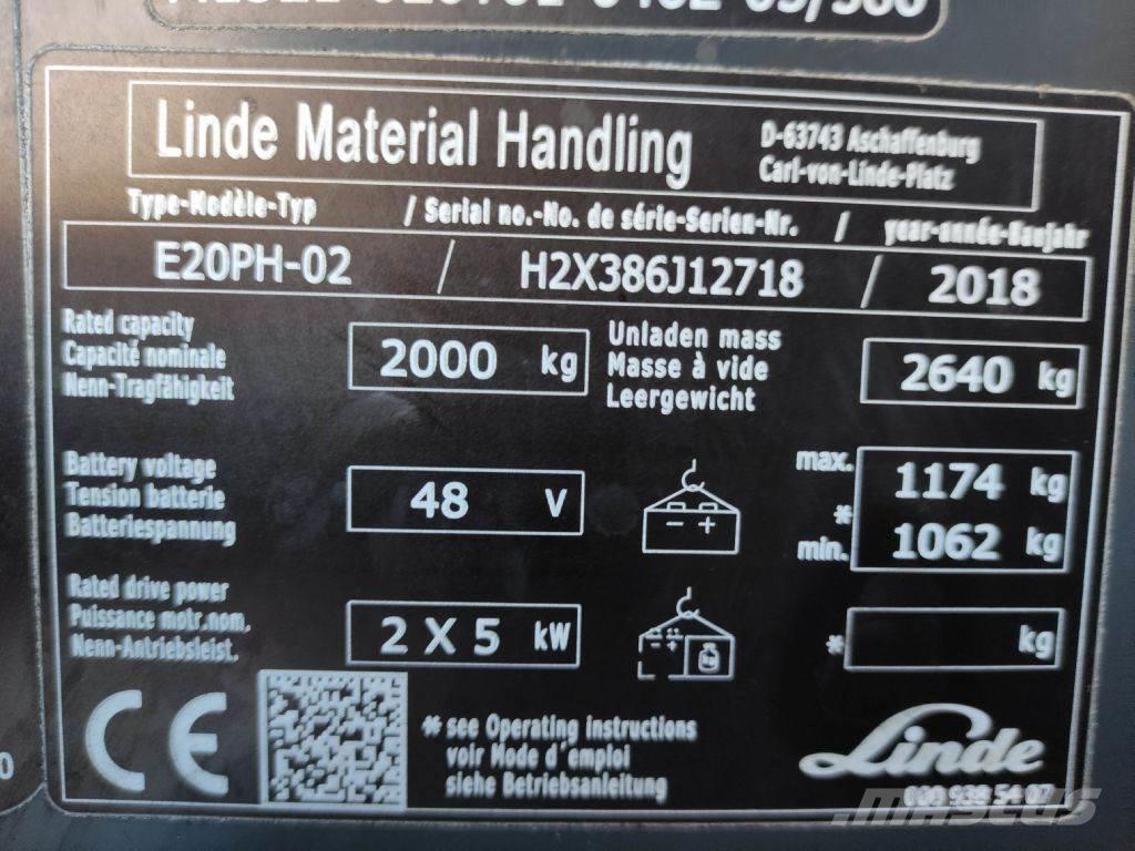 Linde E20P-02-386 EVO Electric forklift trucks