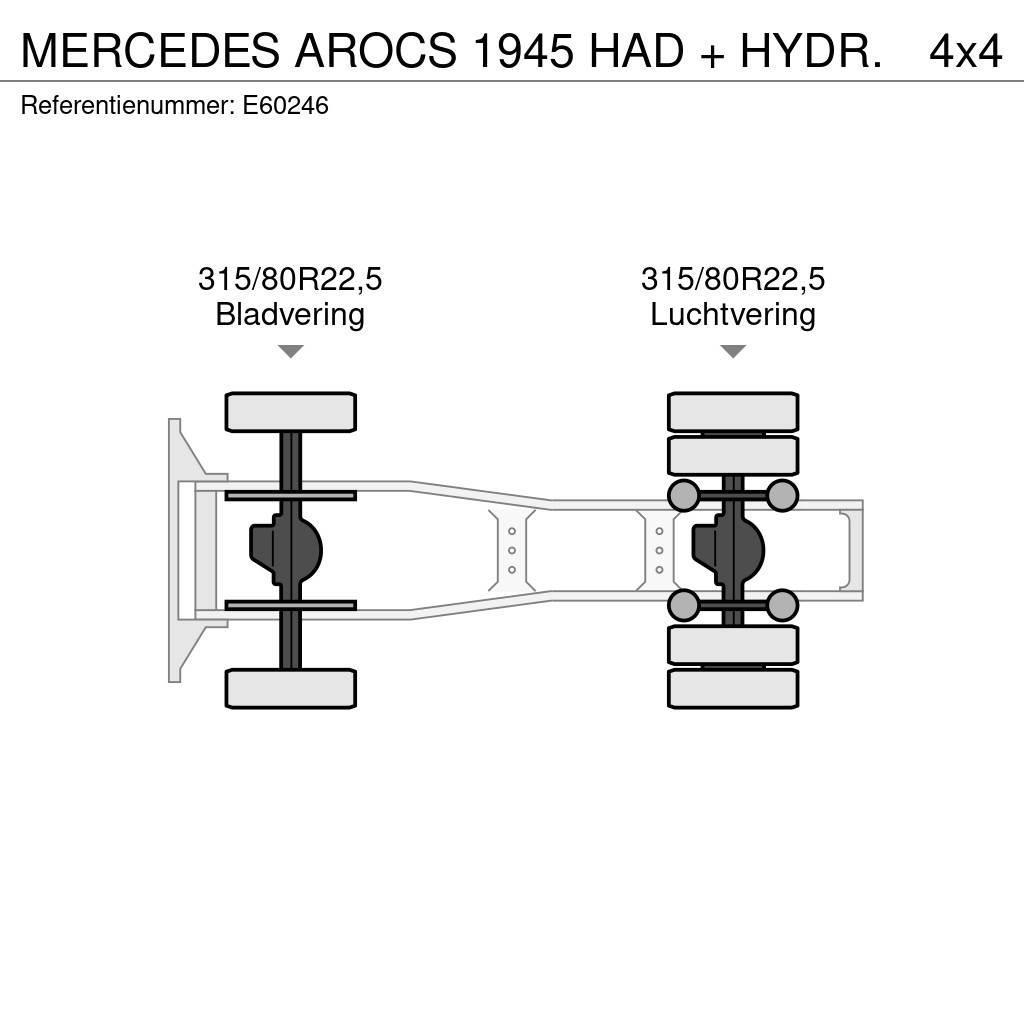 Mercedes-Benz AROCS 1945 HAD + HYDR. Truck Tractor Units