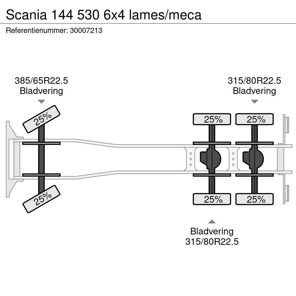 Scania 144 530 6x4 lames/meca Flatbed/Dropside trucks