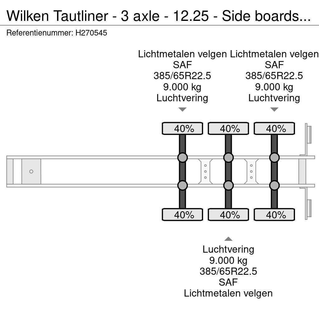  Wilken Tautliner - 3 axle - 12.25 - Side boards - Curtainsider semi-trailers