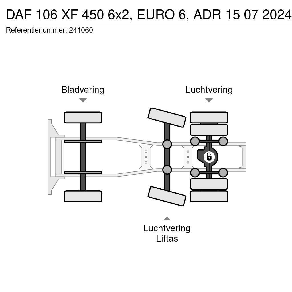 DAF 106 XF 450 6x2, EURO 6, ADR 15 07 2024 Truck Tractor Units