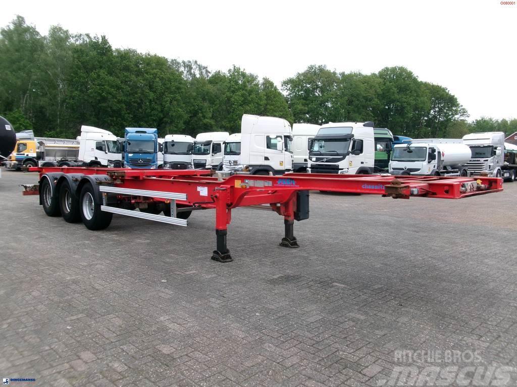 Asca 3-axle container trailer 20, 40, 45 ft Containerframe/Skiploader semi-trailers