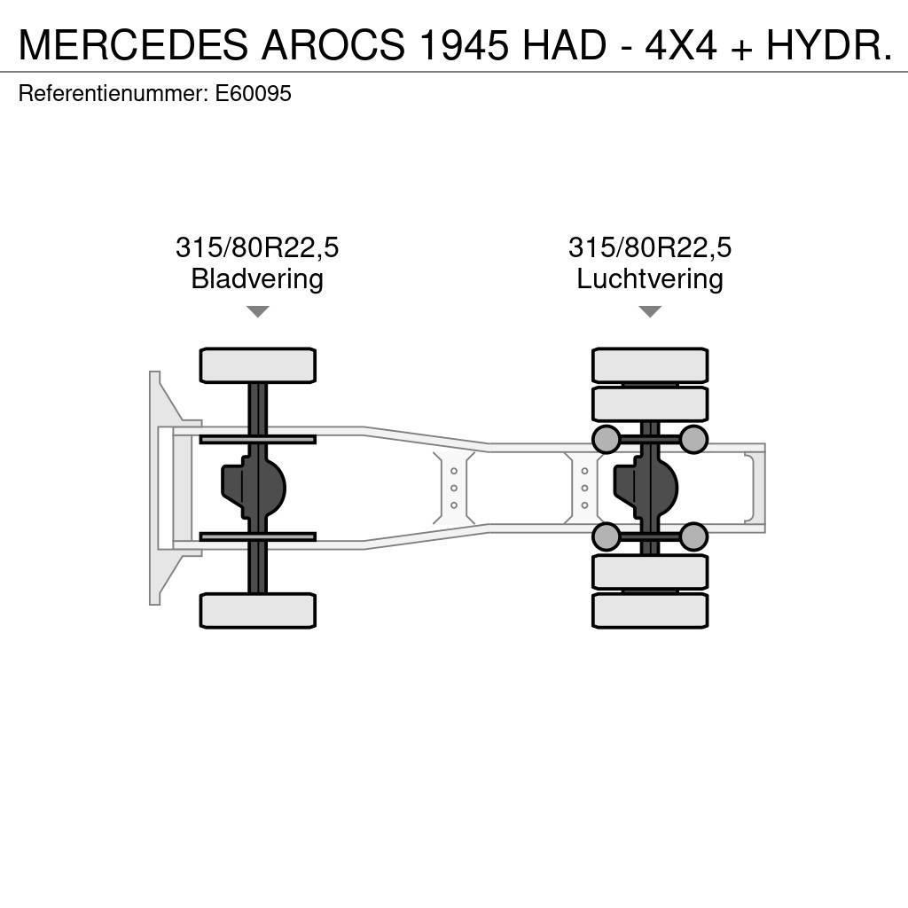 Mercedes-Benz AROCS 1945 HAD - 4X4 + HYDR. Truck Tractor Units