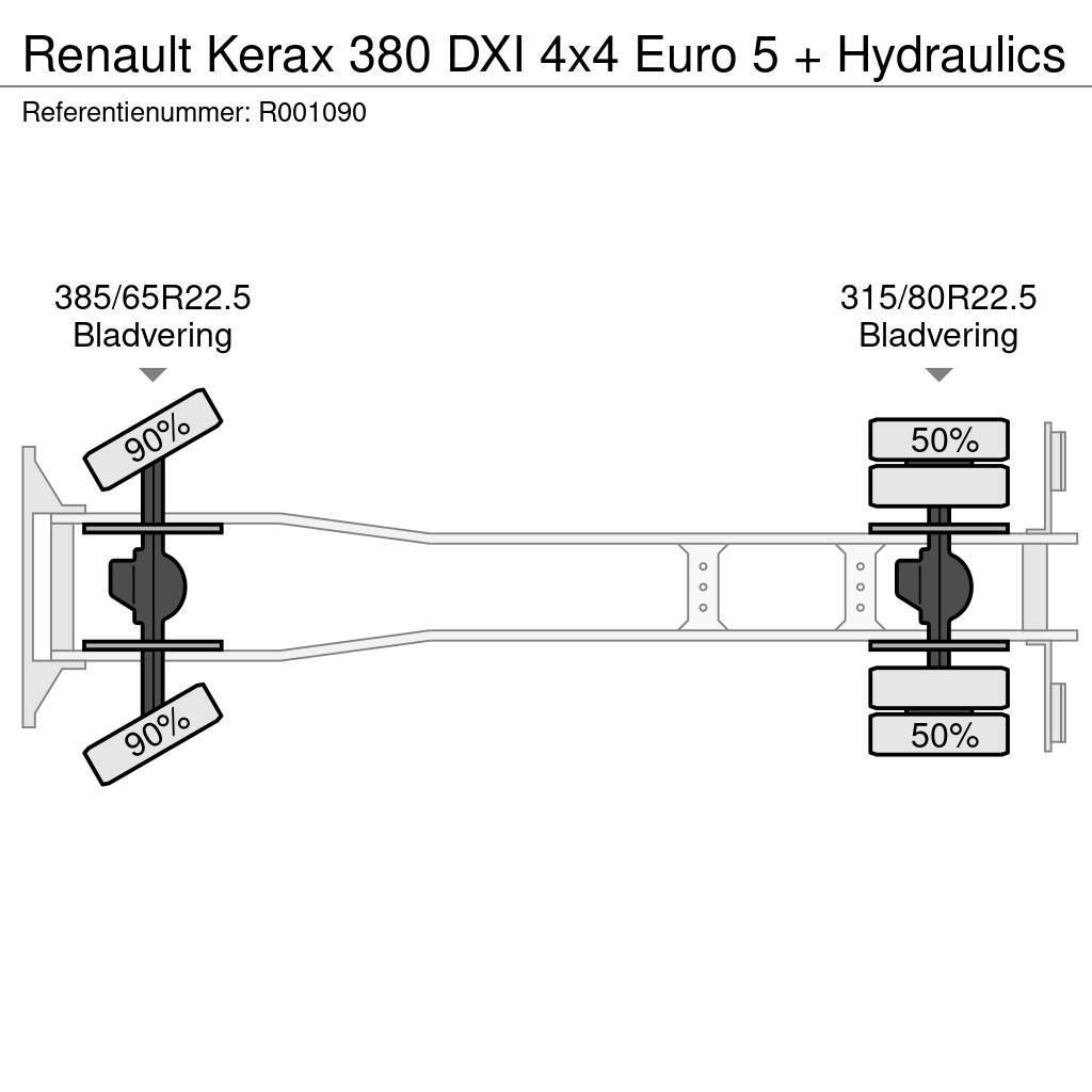 Renault Kerax 380 DXI 4x4 Euro 5 + Hydraulics Flatbed/Dropside trucks