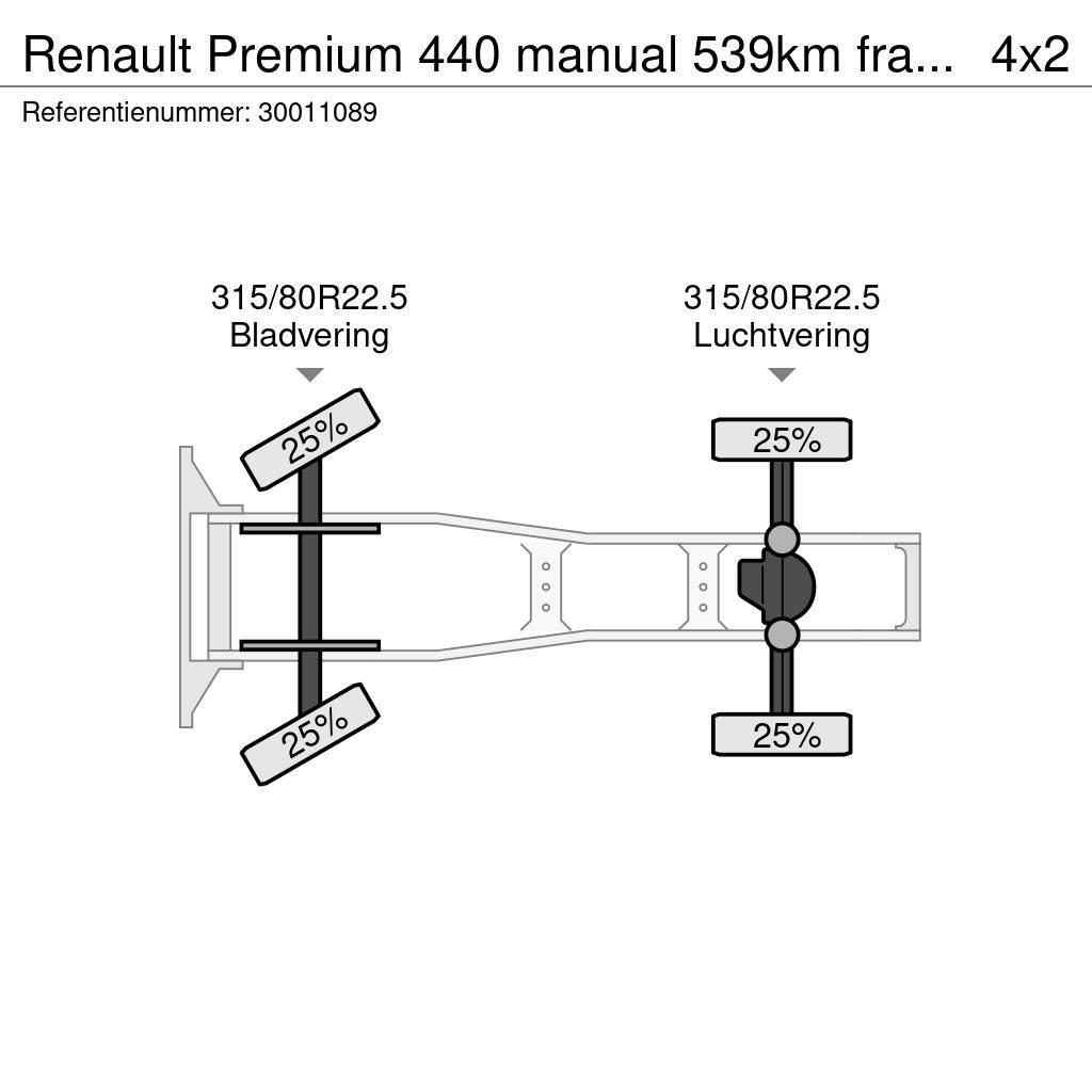 Renault Premium 440 manual 539km francais hydraulic Truck Tractor Units