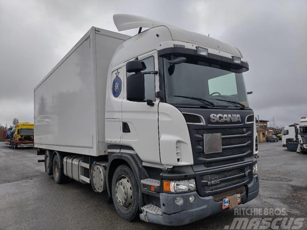 Scania R500 6x2 sivuauk.kori,pl-nostin Van Body Trucks