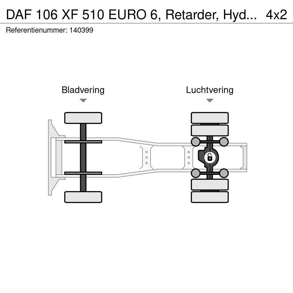 DAF 106 XF 510 EURO 6, Retarder, Hydraulic Truck Tractor Units